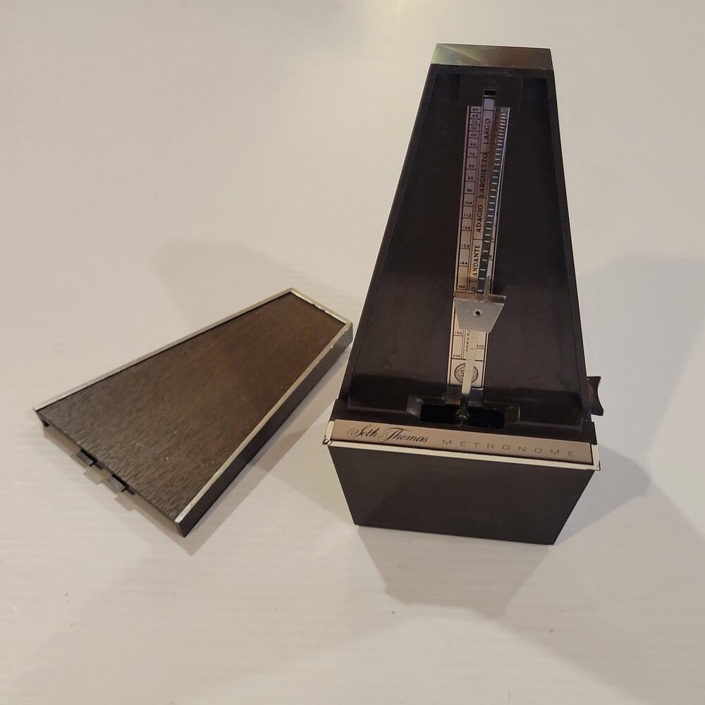 Vintage Seth Thomas Mechanical Metronome with Cover - Model E899-575